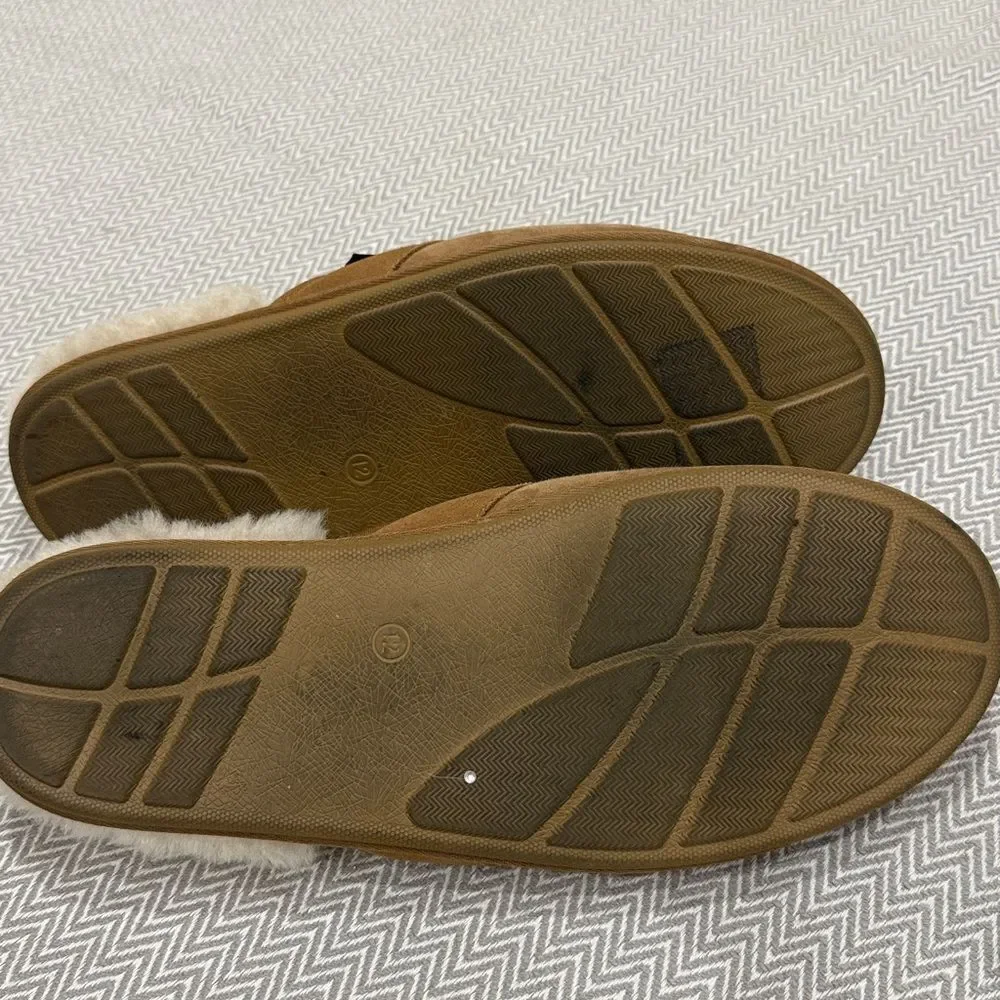 UGG Tan Shearling Lined Slippers Size 12